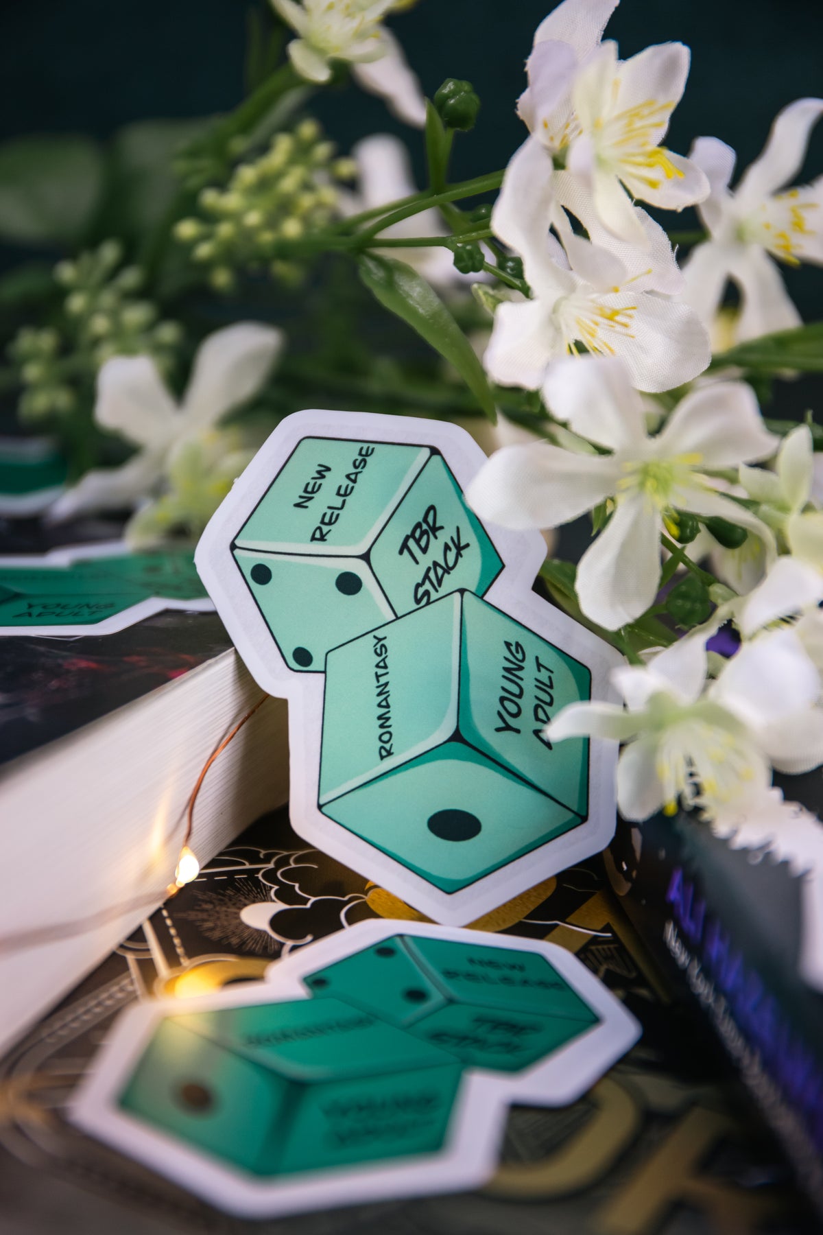 TBR Bookish Dice Holographic Sticker