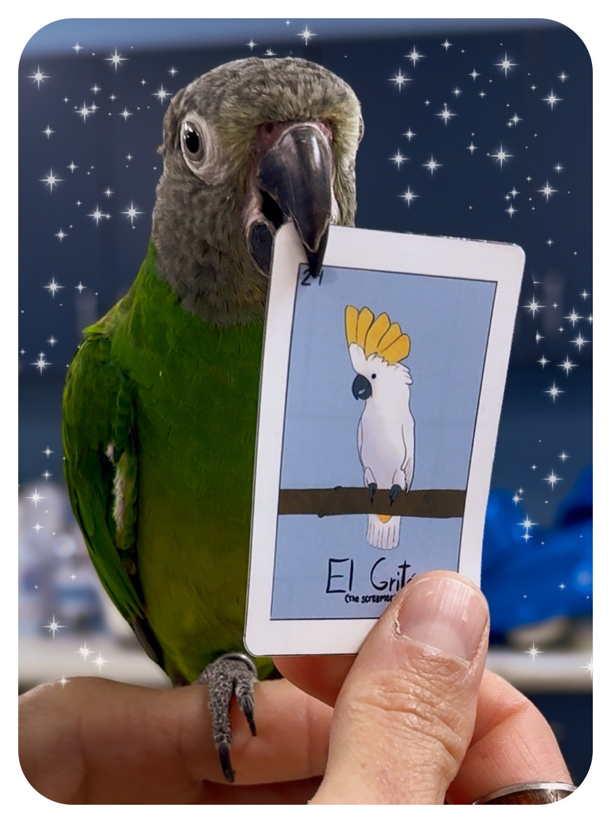 "El Griton" Bird loteria style sticker