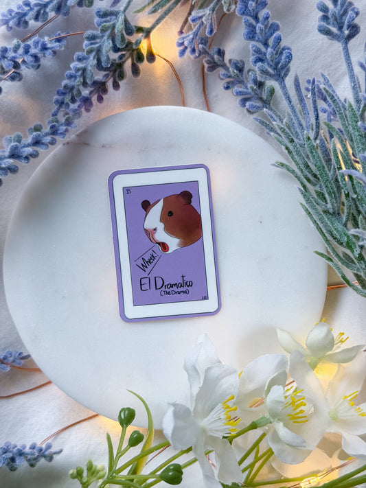 "El Dramático" Guinea Pig loteria sticker
