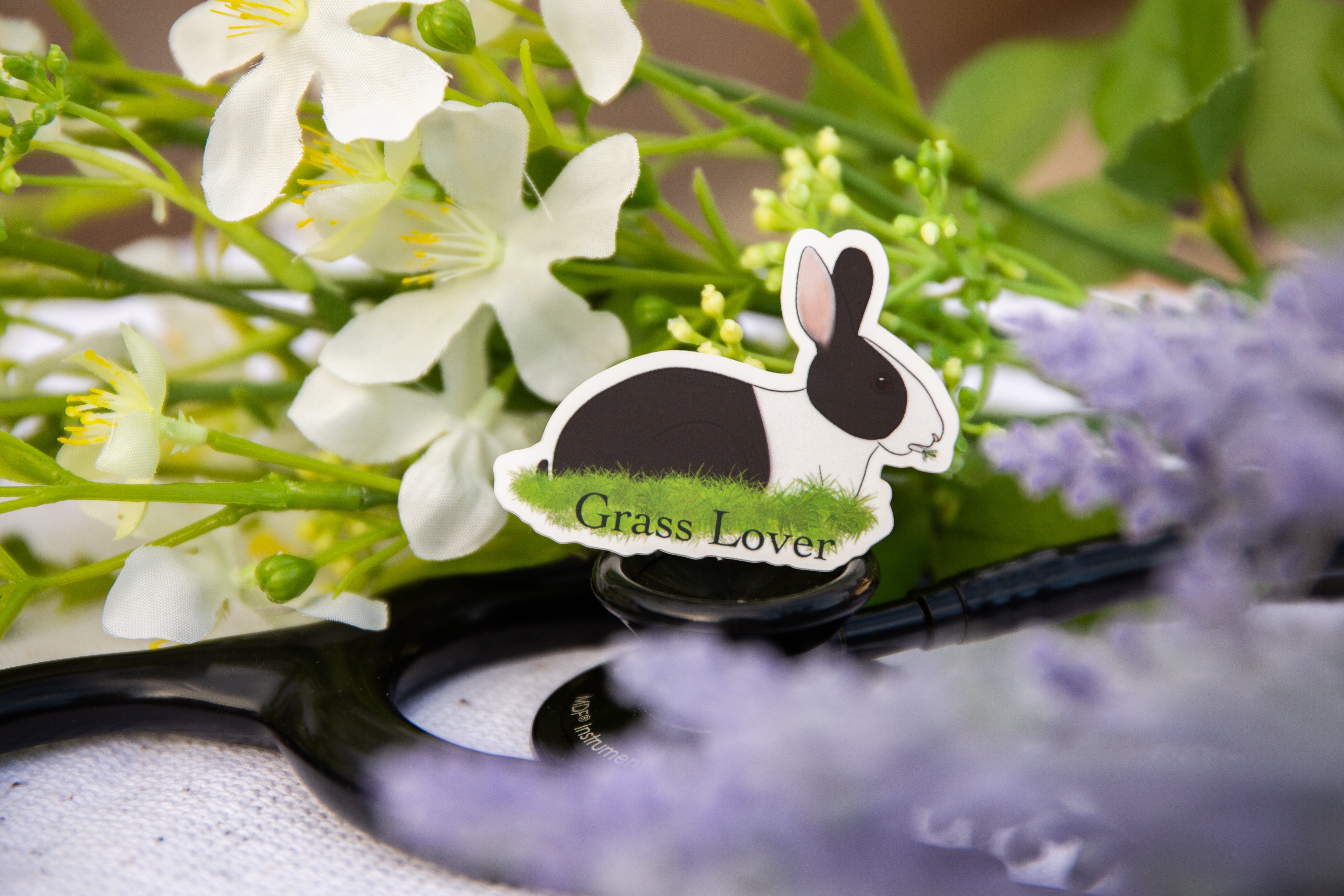 Grass Lover Bunny Vinyl Sticker
