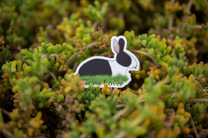 Grass Lover Bunny Vinyl Sticker
