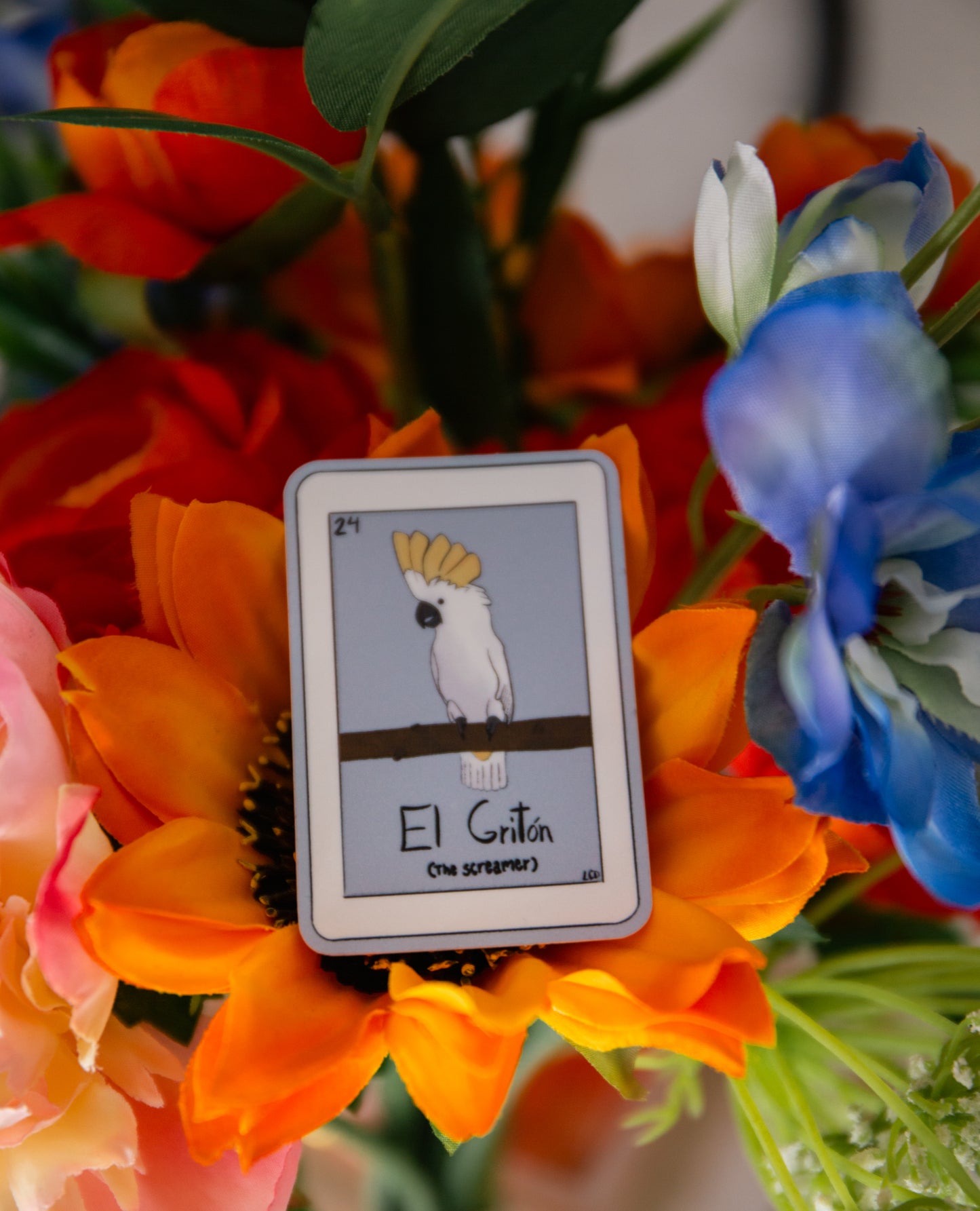 "El Griton" Bird loteria style sticker