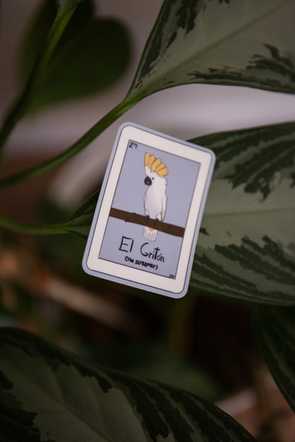 "El Griton" Bird loteria style sticker