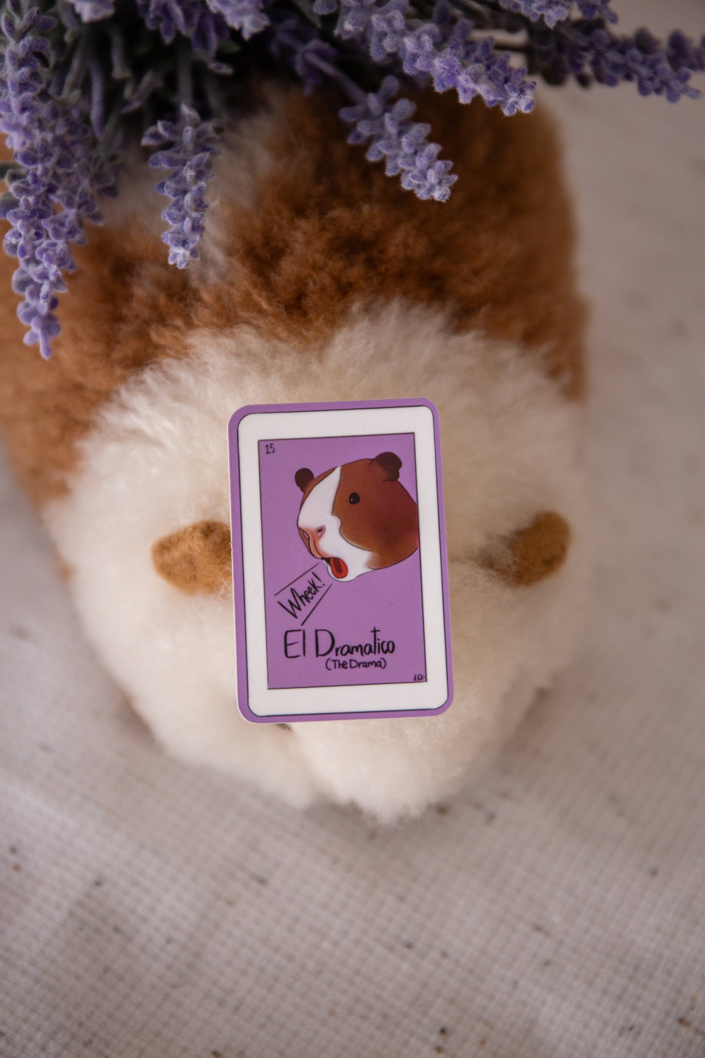 "El Dramático" Guinea Pig loteria sticker
