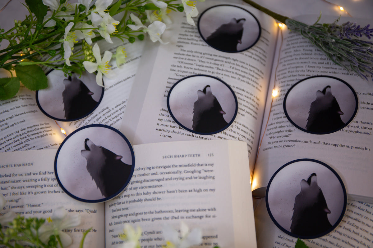 Moon Howling wolf Sticker