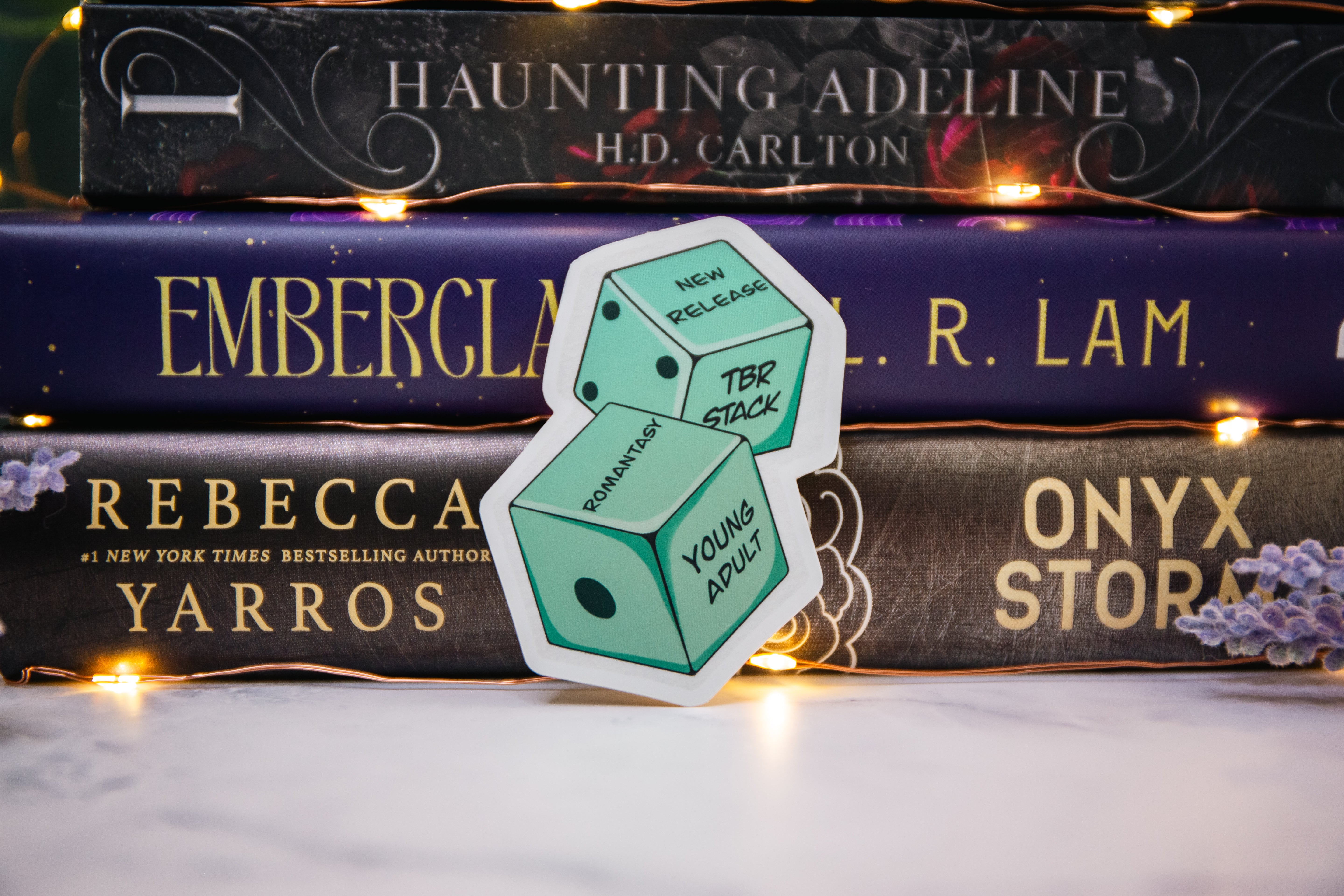 TBR Bookish Dice Holographic Sticker