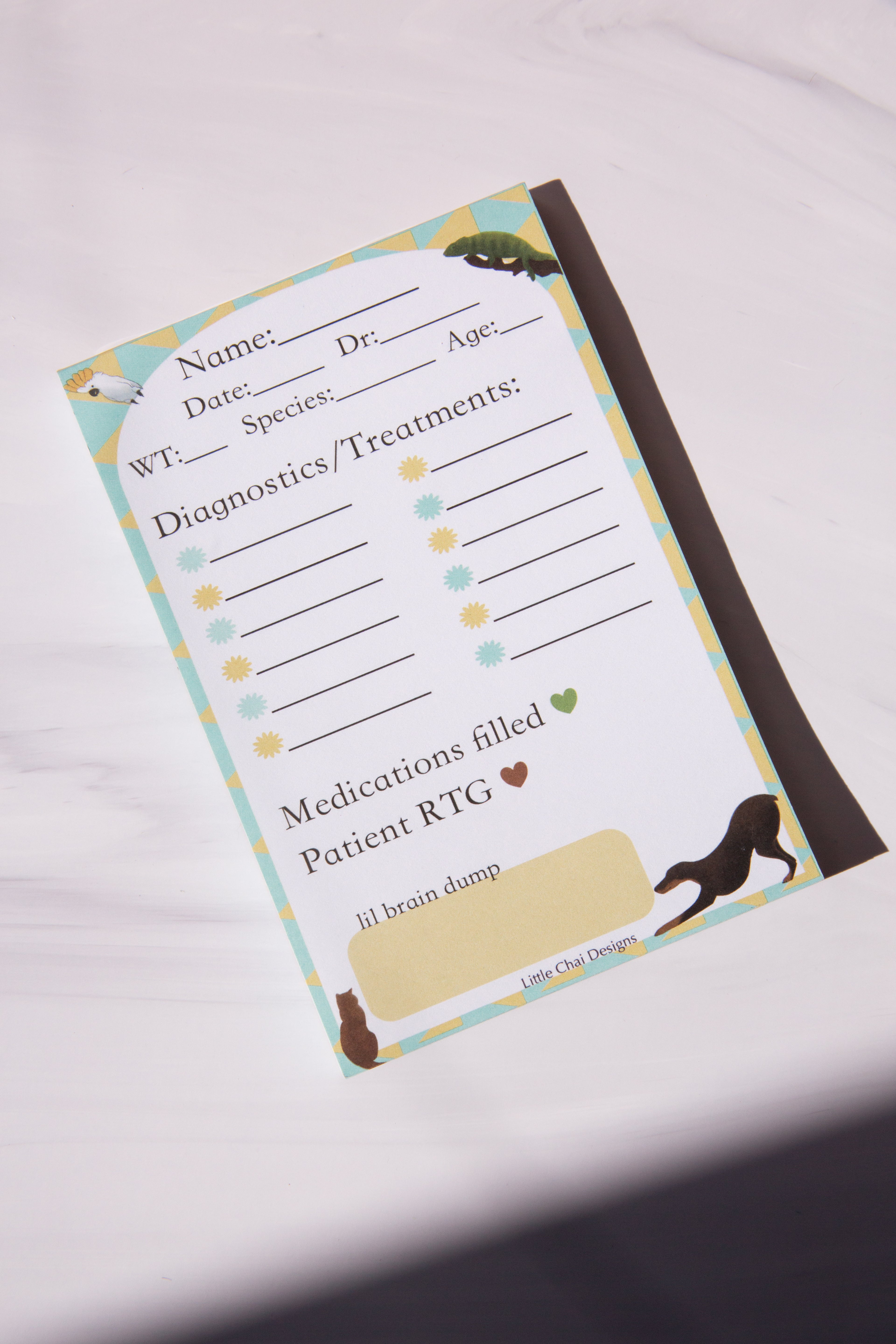 Treatment Notepad for Vet Techs