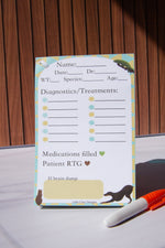 Treatment Notepad for Vet Techs