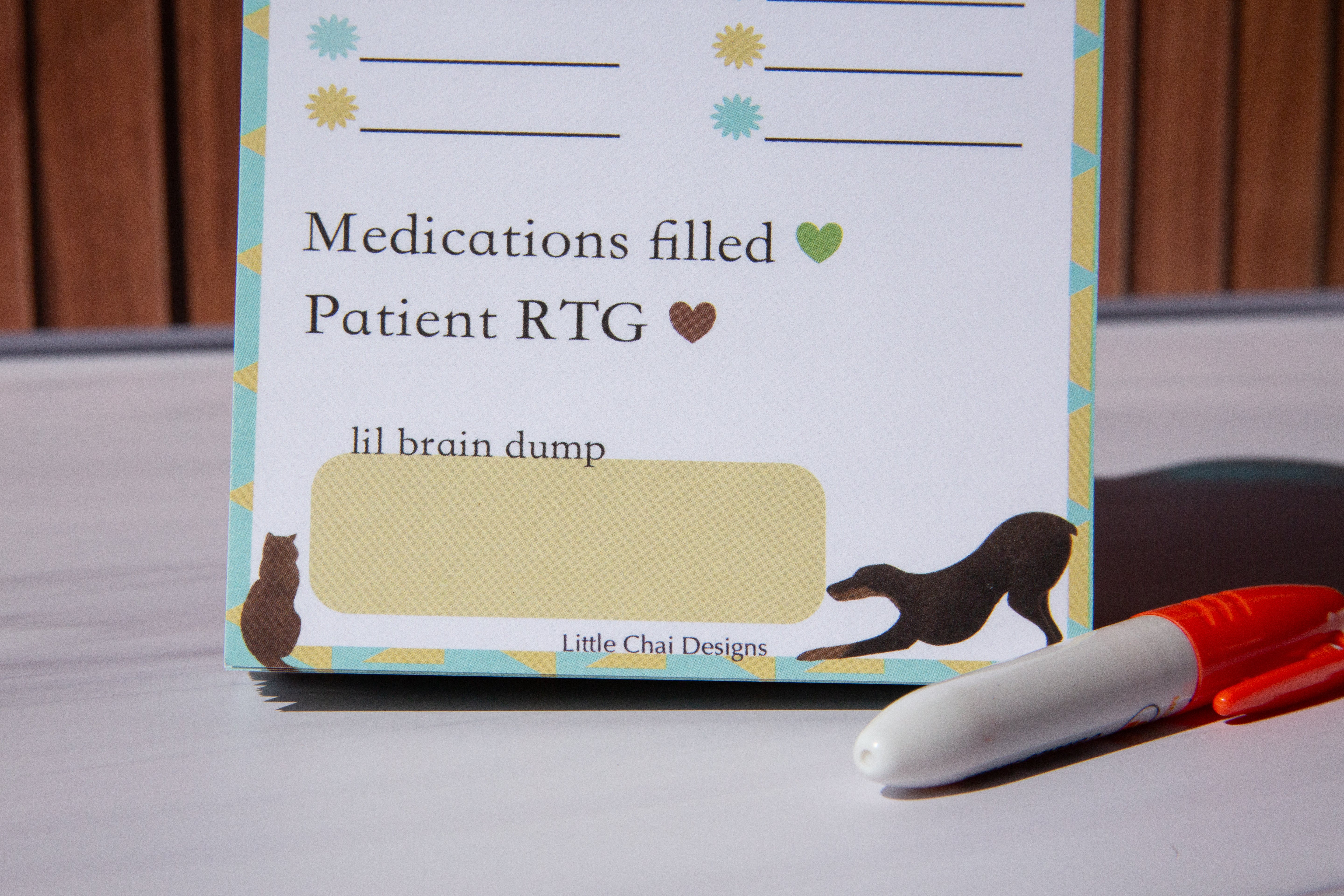 Treatment Notepad for Vet Techs