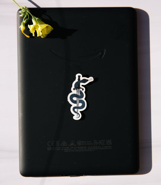 Dagger and Snake Vinyl Sticker - Dark Fantasy Bookish Gift