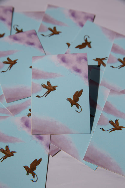 Flying Gryphon Vinyl Sticker - Fantasy