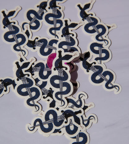 Dagger and Snake Vinyl Sticker - Dark Fantasy Bookish Gift