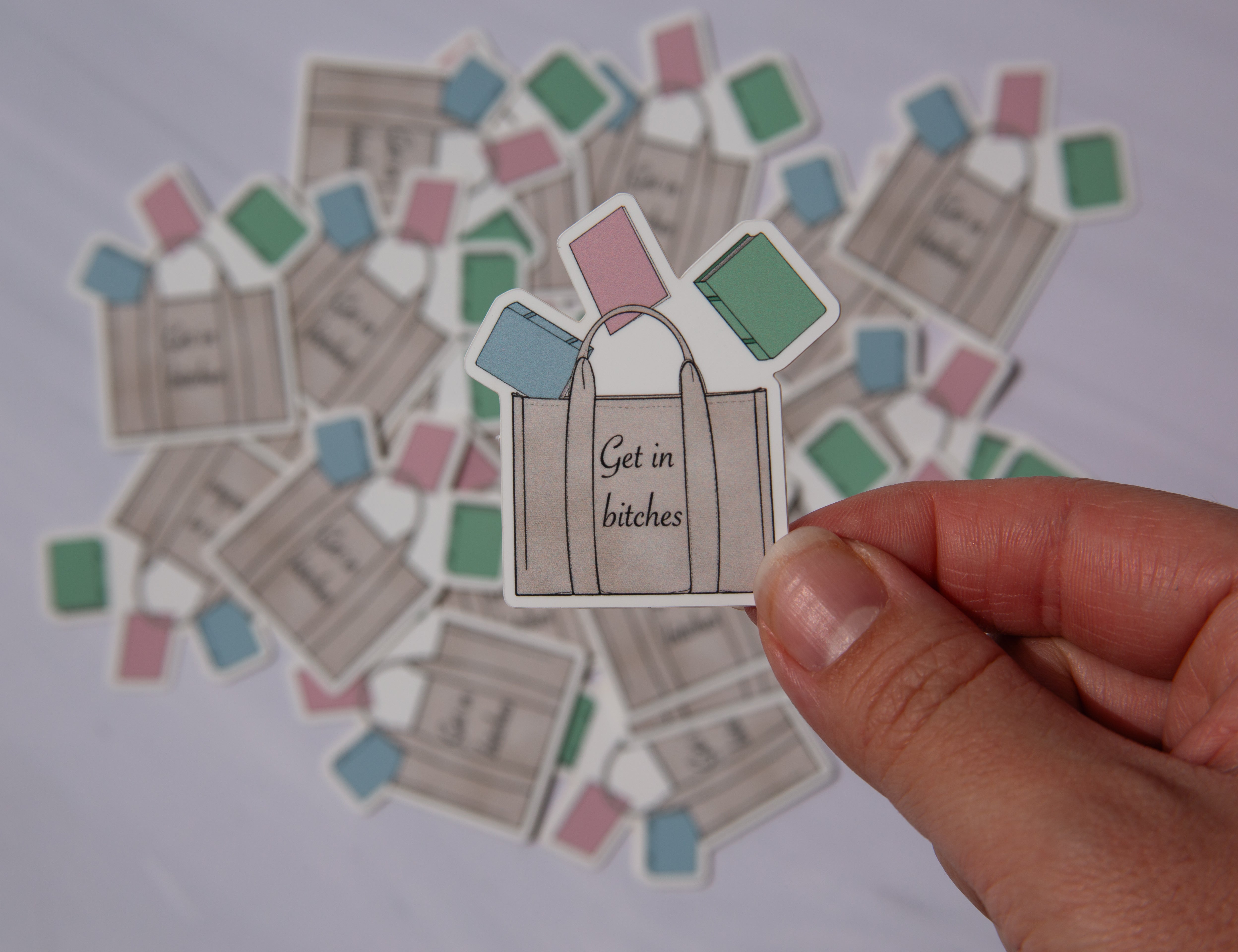 Get In We're Buying Books Vinyl Sticker