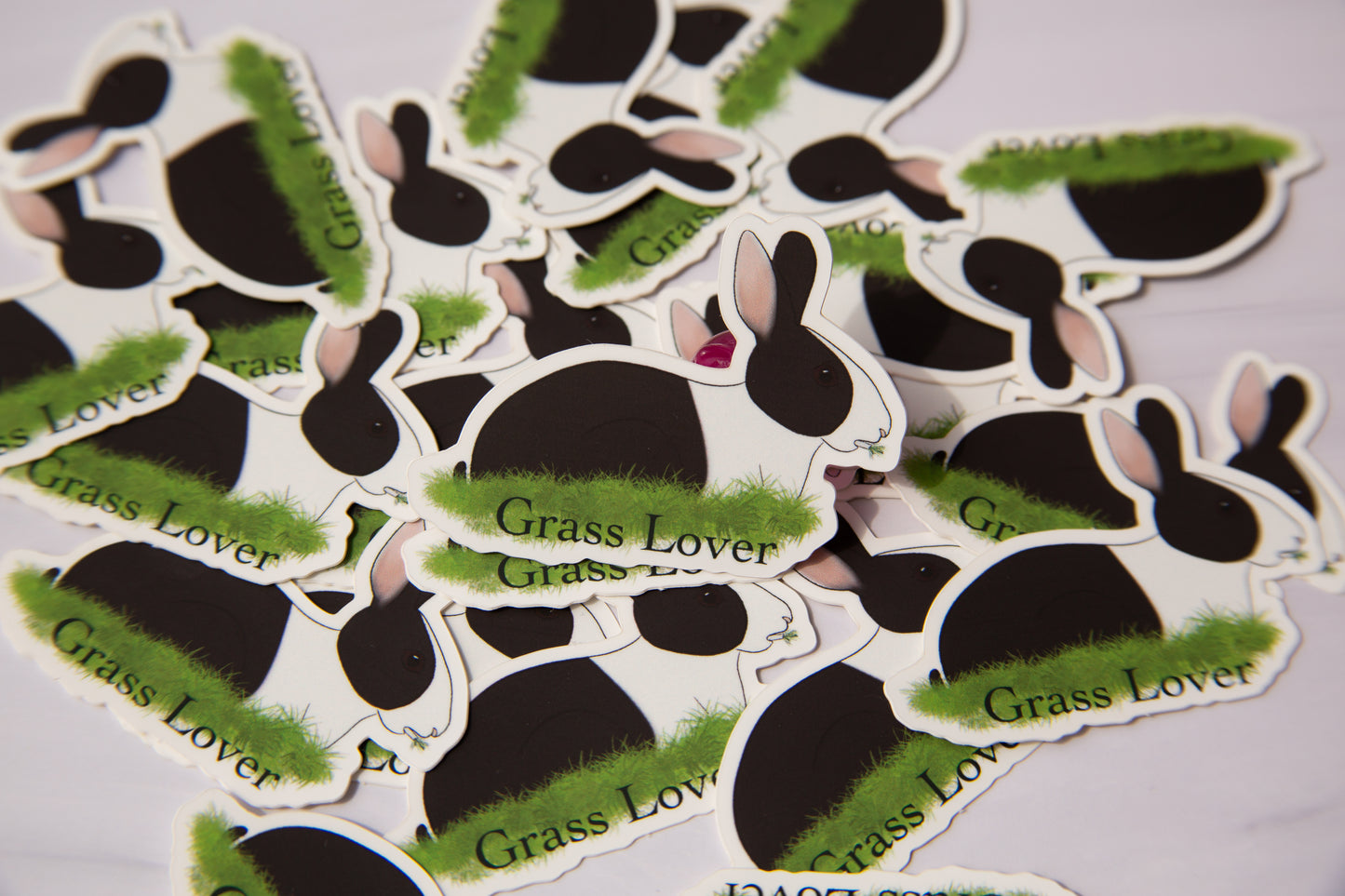 Grass Lover Bunny Vinyl Sticker