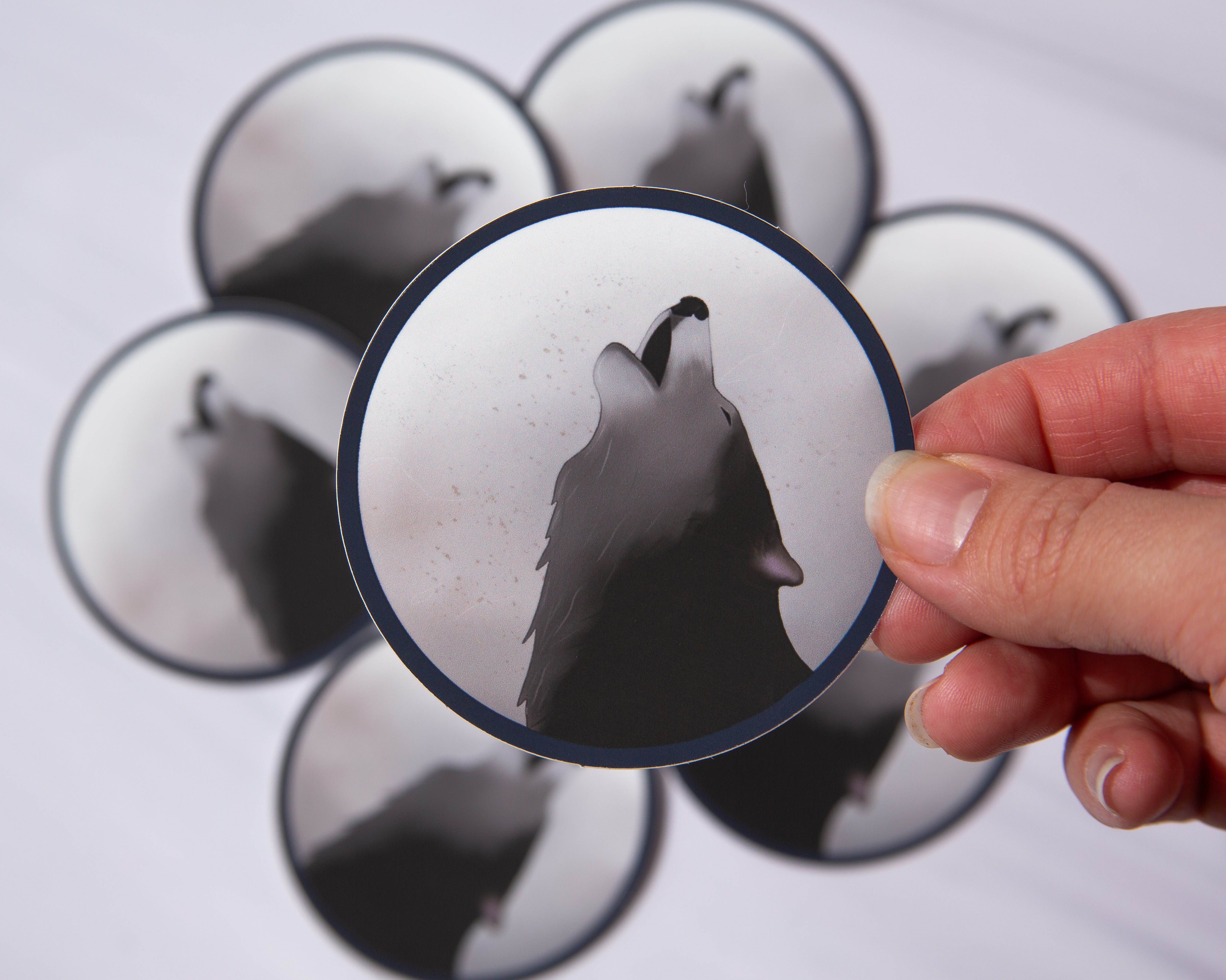 Moon Howling wolf Sticker