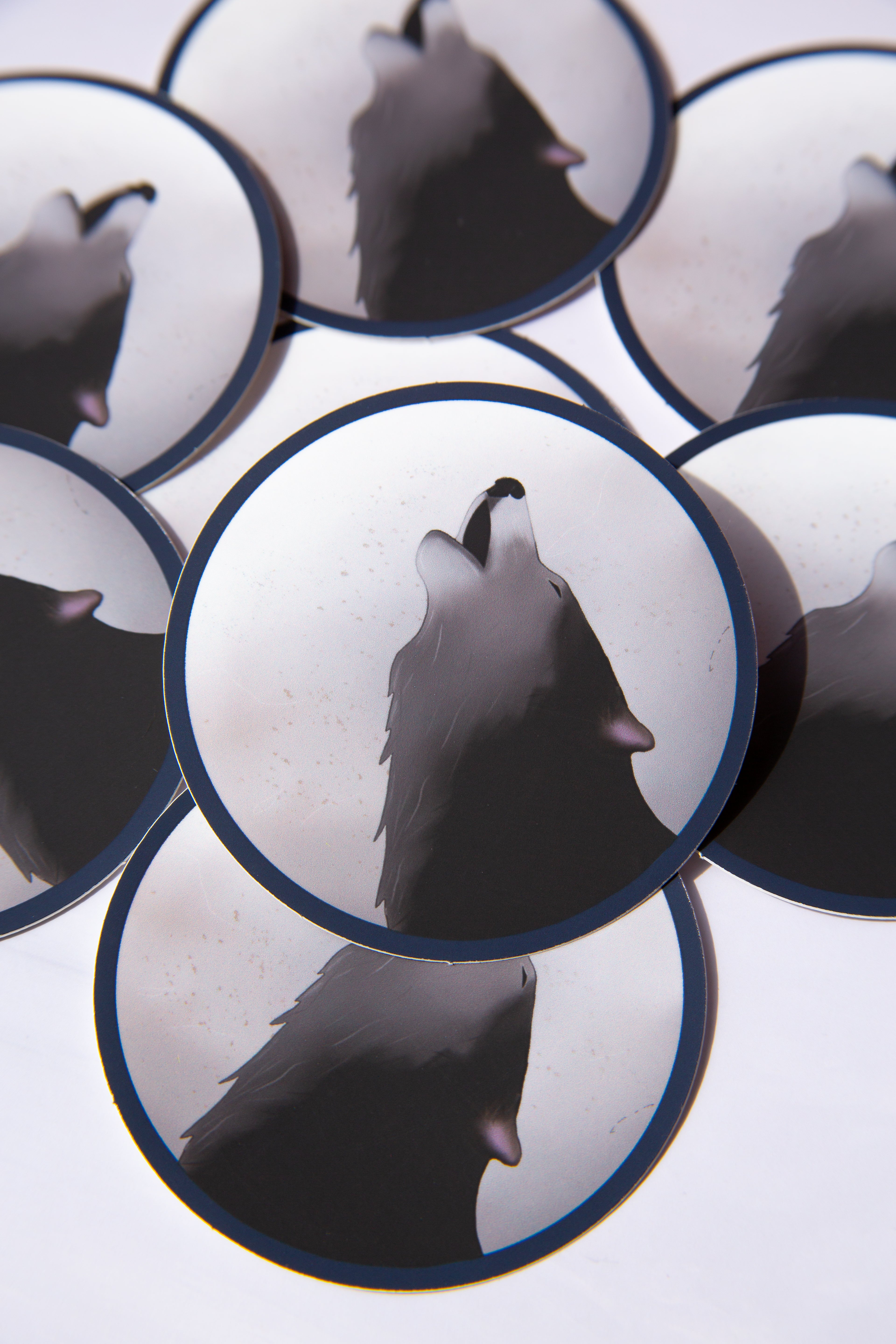 Moon Howling wolf Sticker