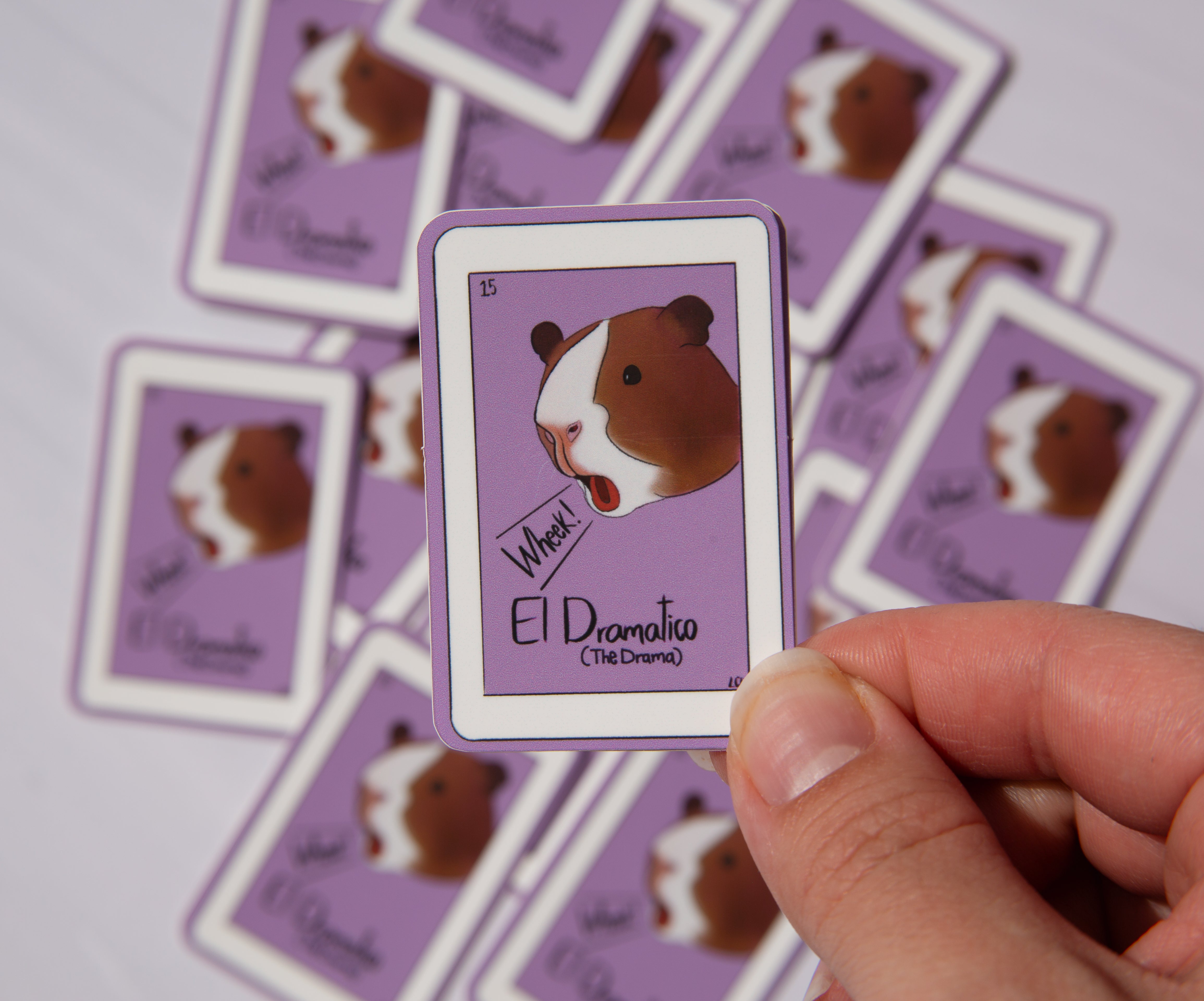 "El Dramático" Guinea Pig loteria sticker