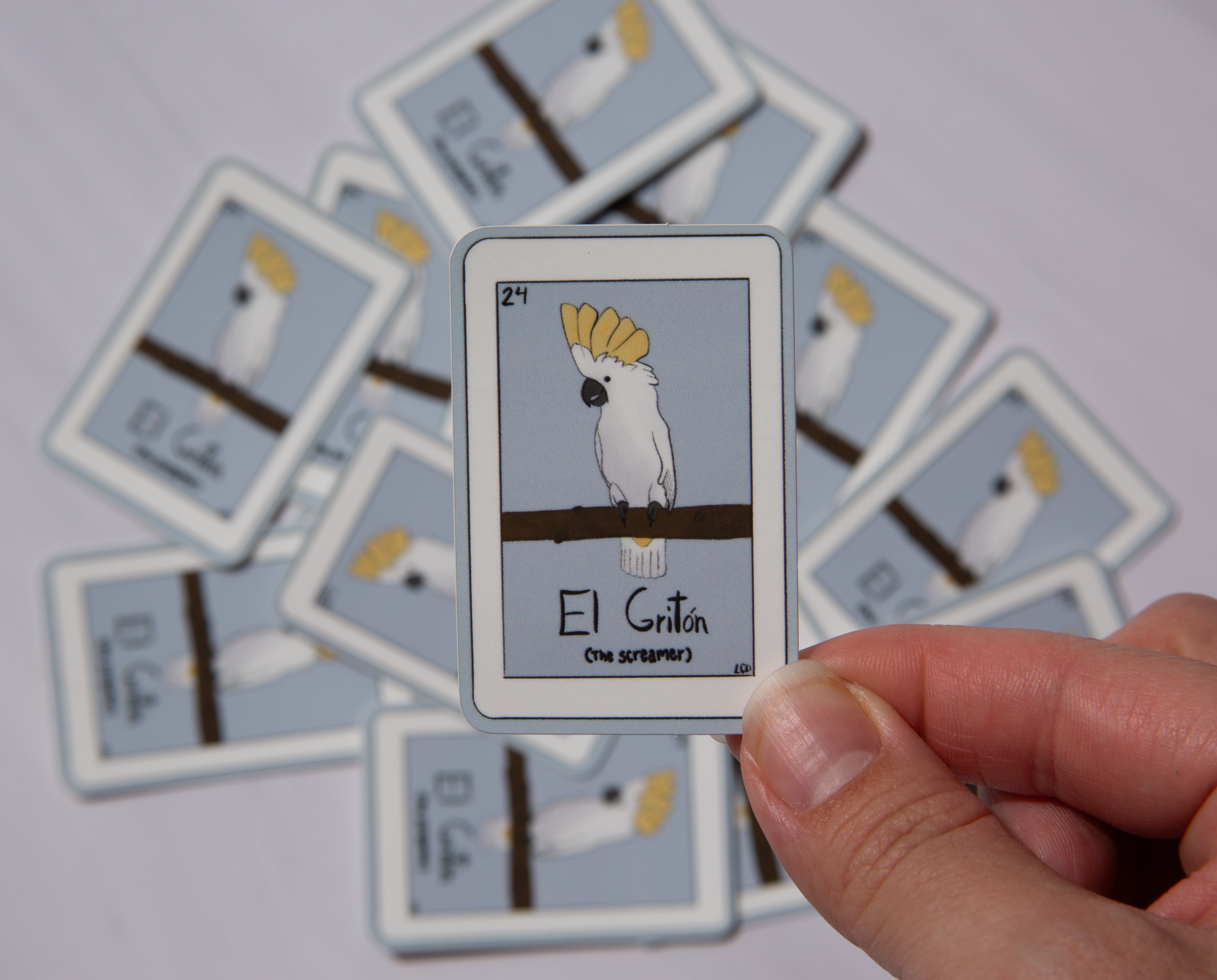 "El Griton" Bird loteria style sticker