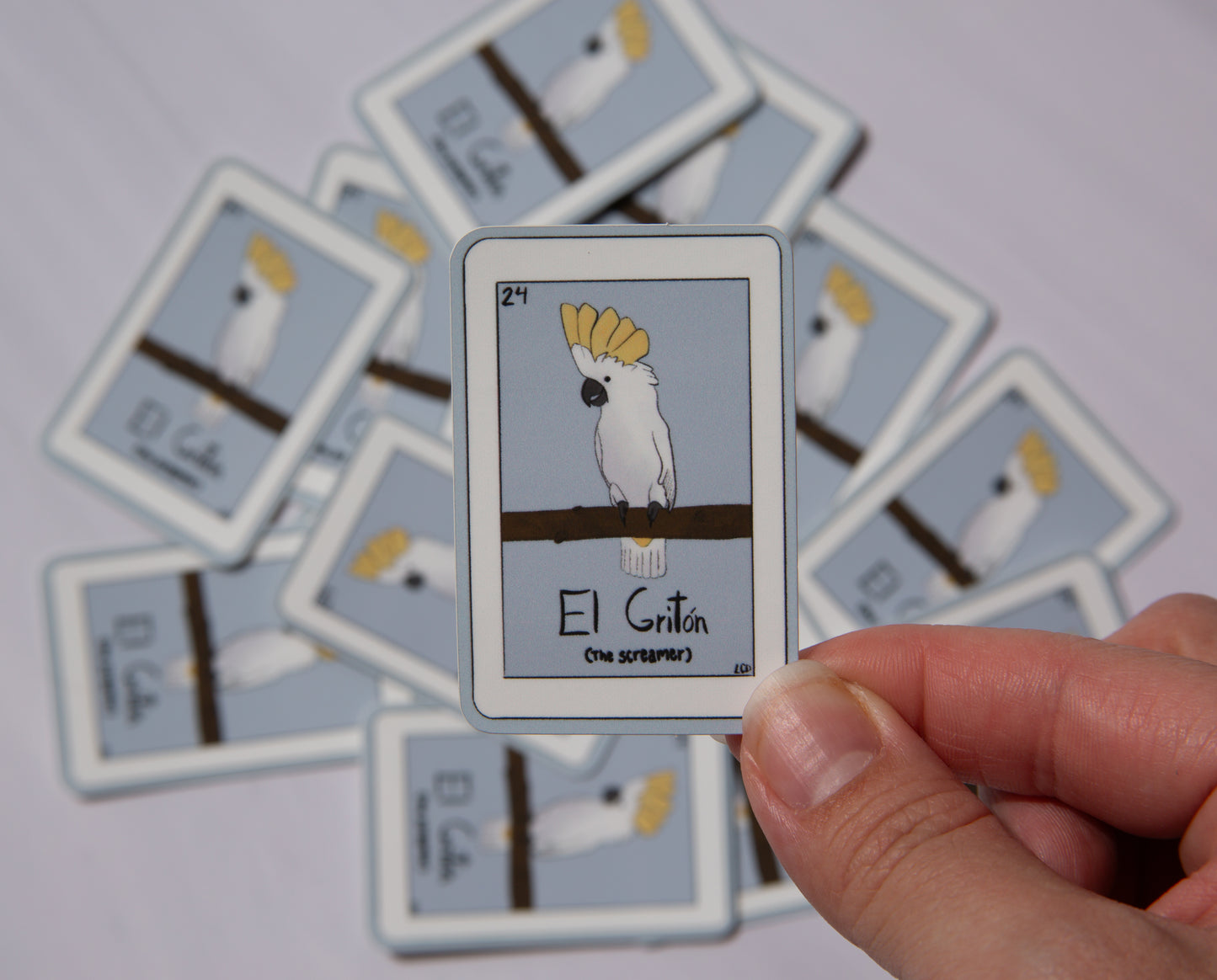 "El Griton" Bird loteria style sticker