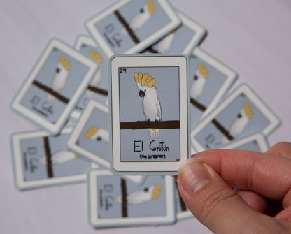 "El Griton" Bird loteria style sticker