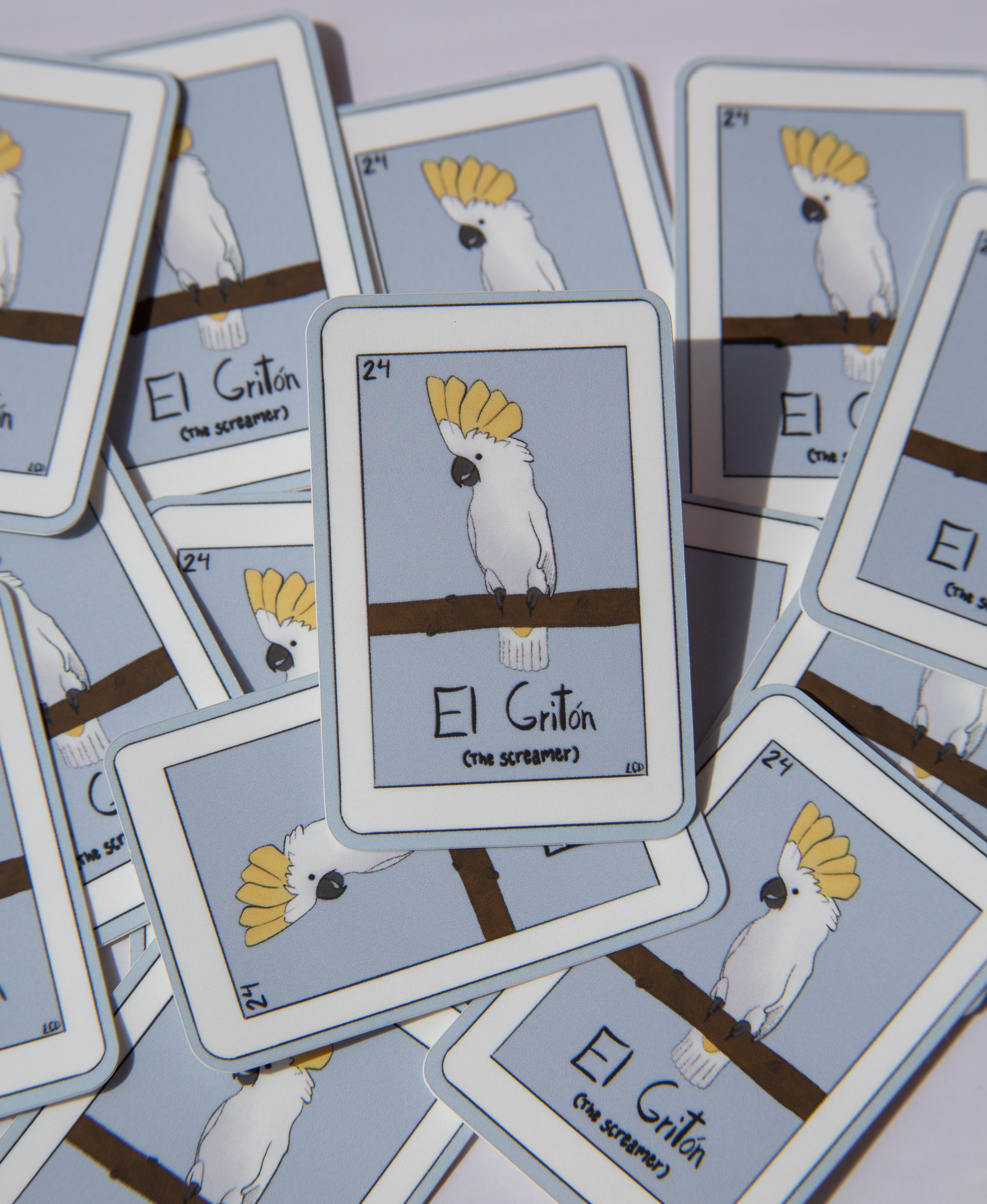 "El Griton" Bird loteria style sticker