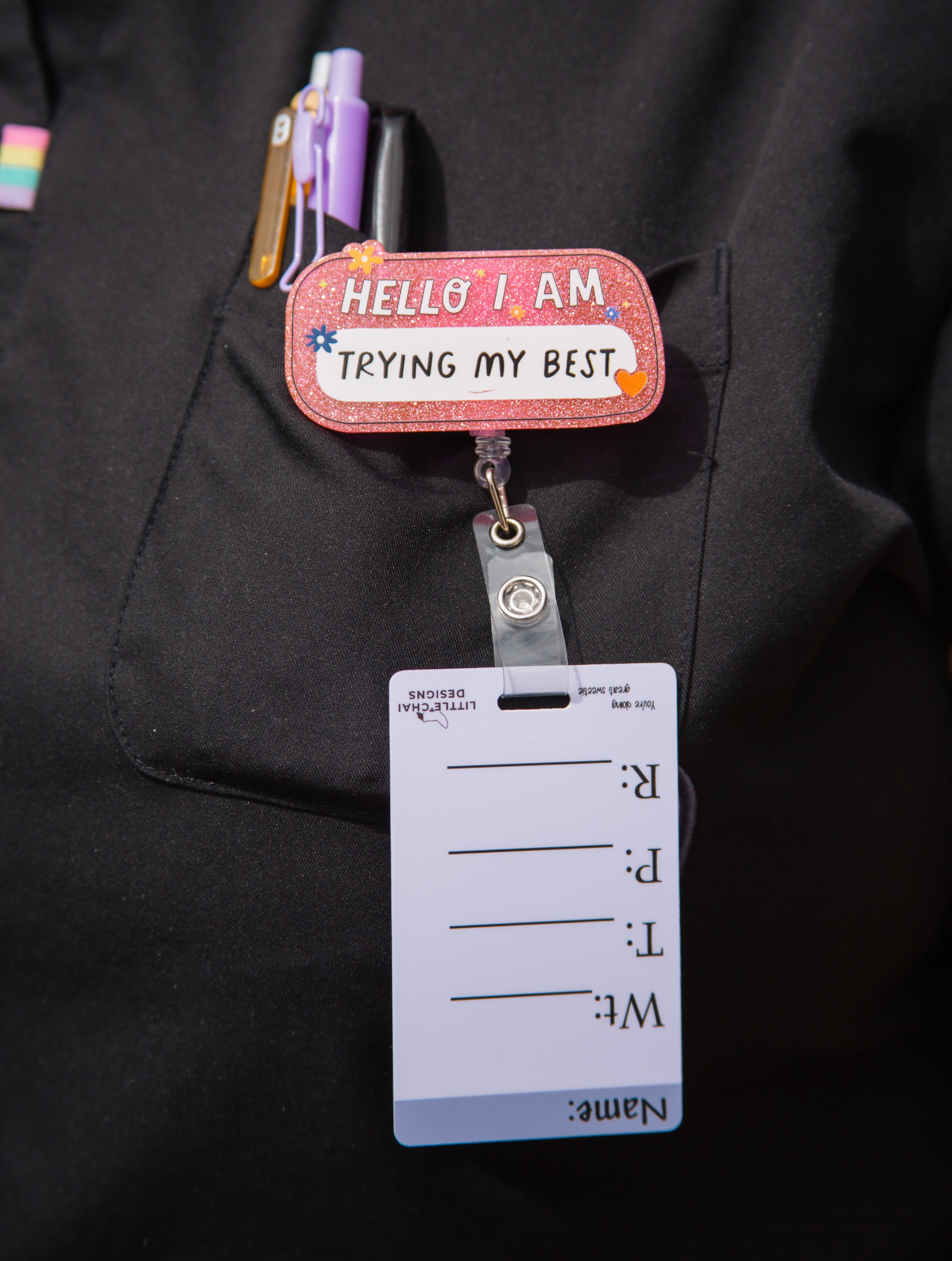Vitals Badge Buddy Vet Med Dry-erasable whiteboard