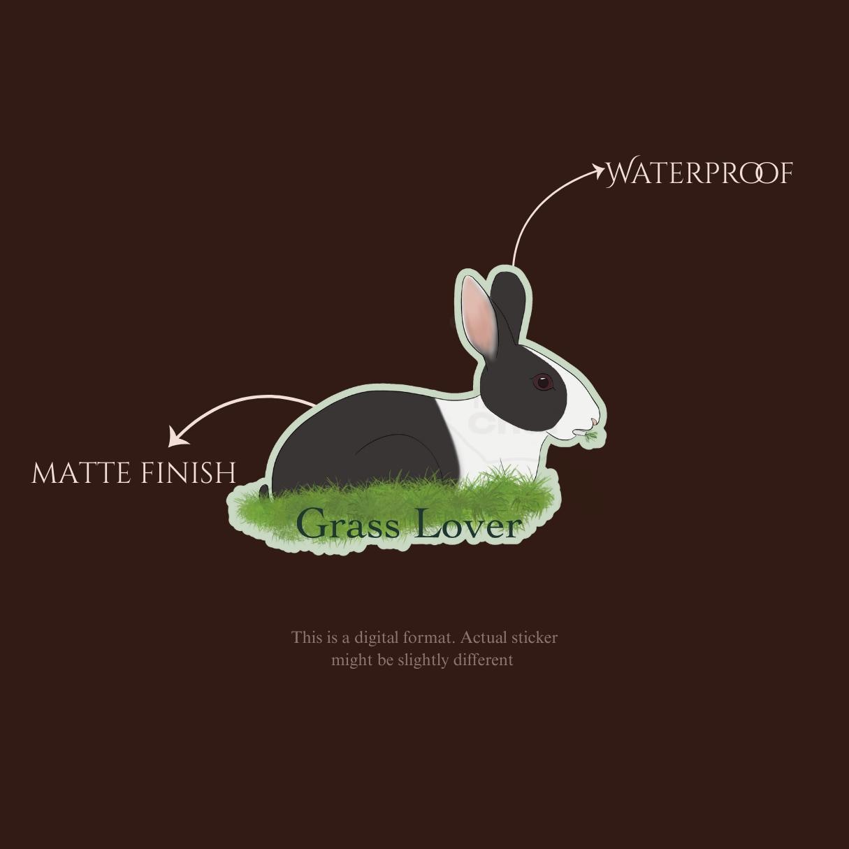 Rabbit grass lover vinyl sticker
