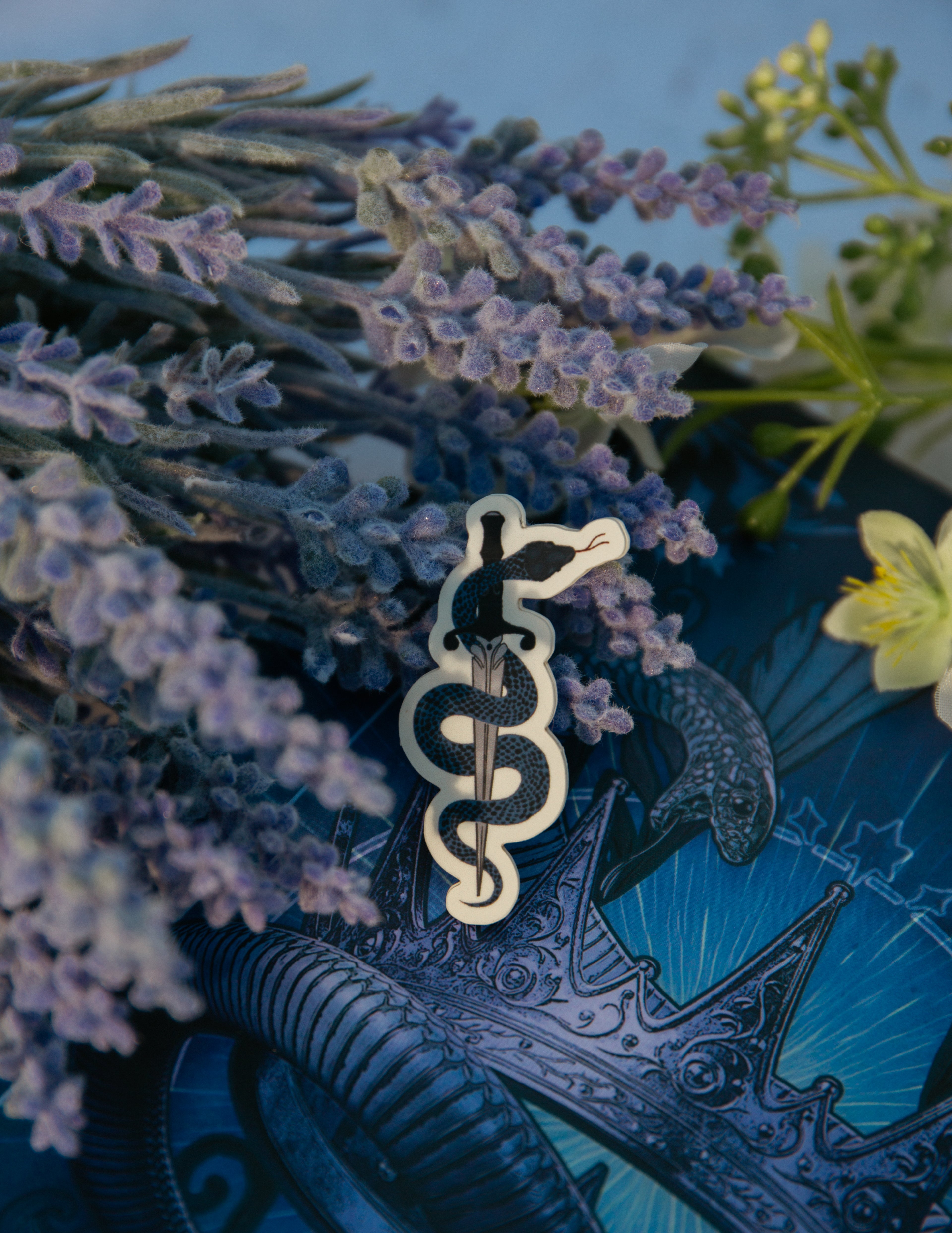 Dagger and Snake Vinyl Sticker - Dark Fantasy Bookish Gift