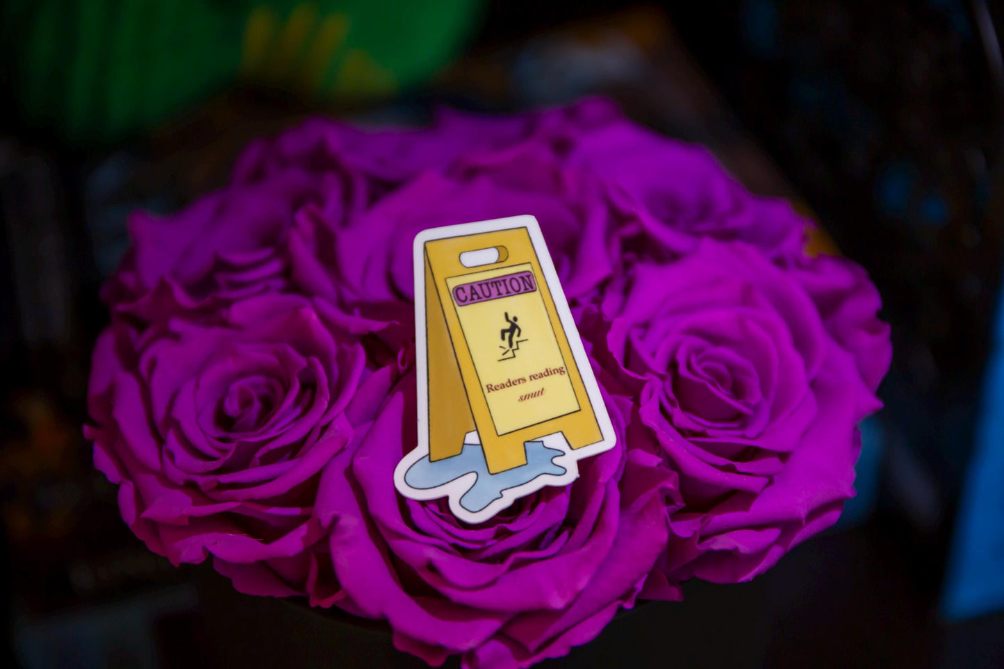 "Caution wet floor" sign sticker