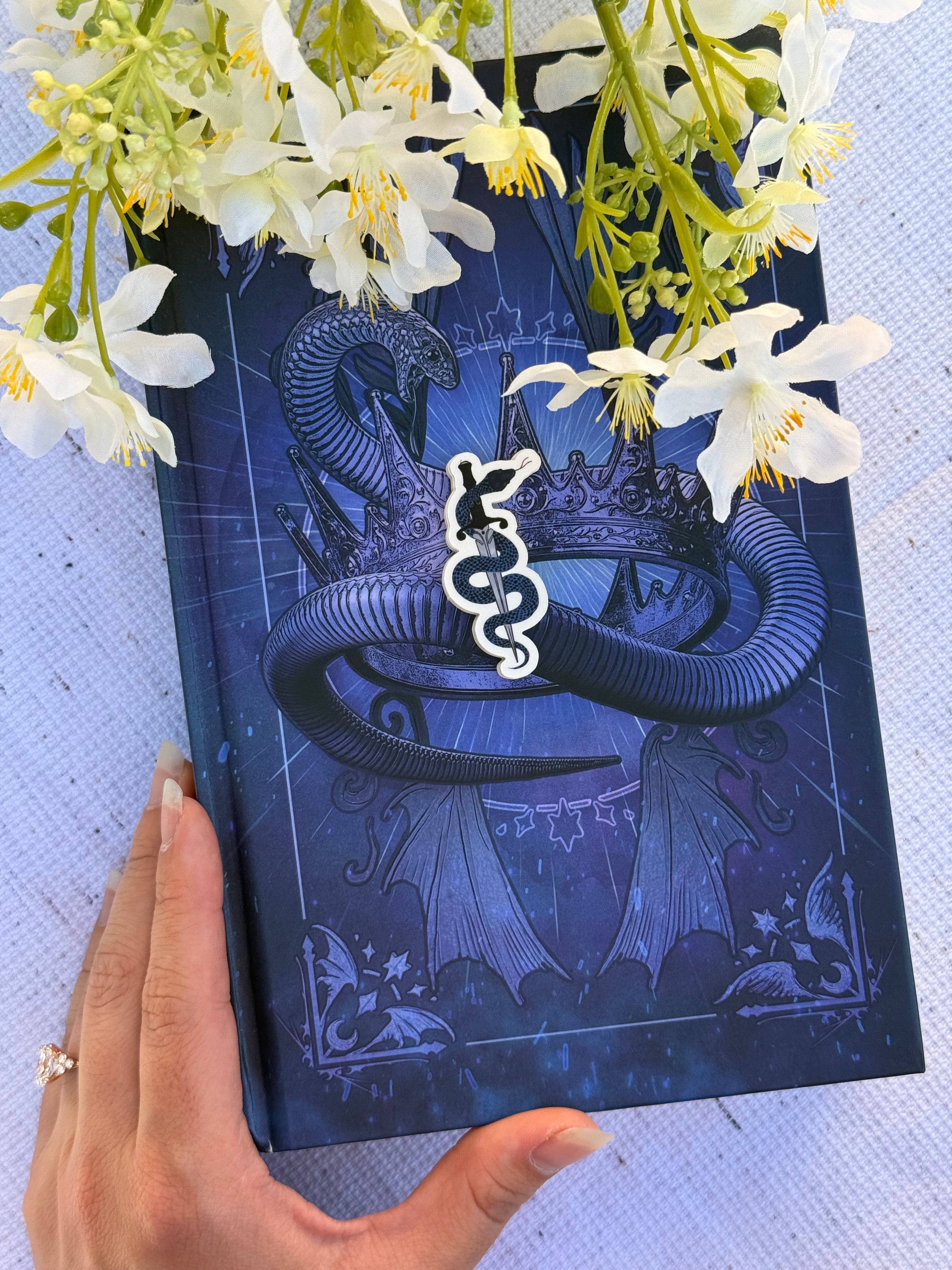 Dagger and Snake Vinyl Sticker - Dark Fantasy Bookish Gift