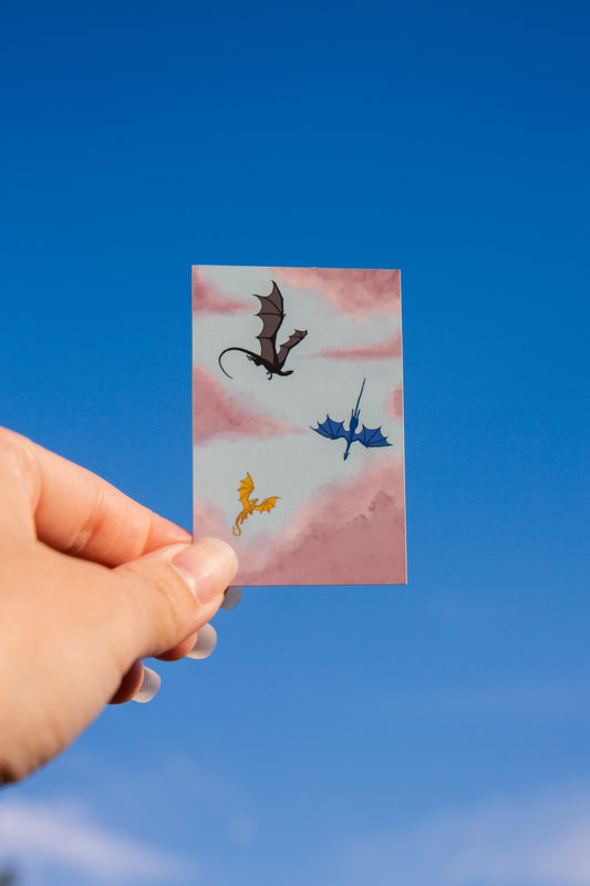 Dragons flying stickers