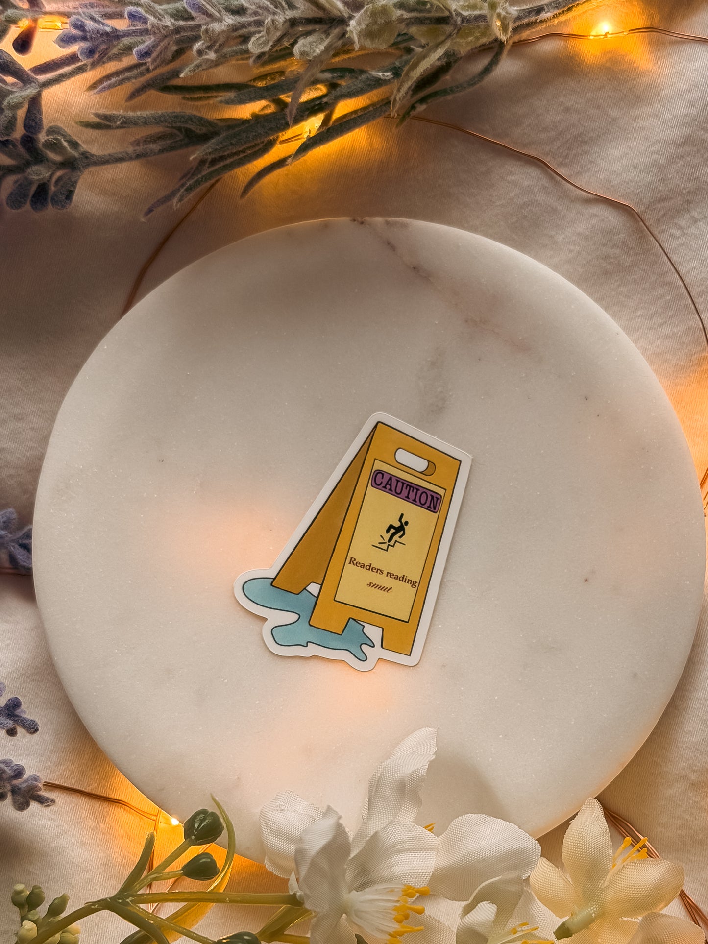 "Caution wet floor" sign sticker