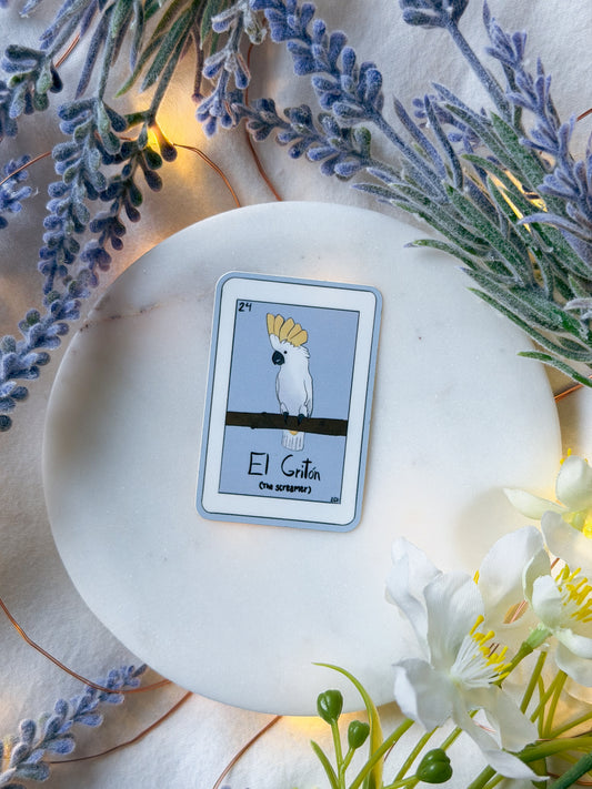 "El Griton" Bird loteria style sticker