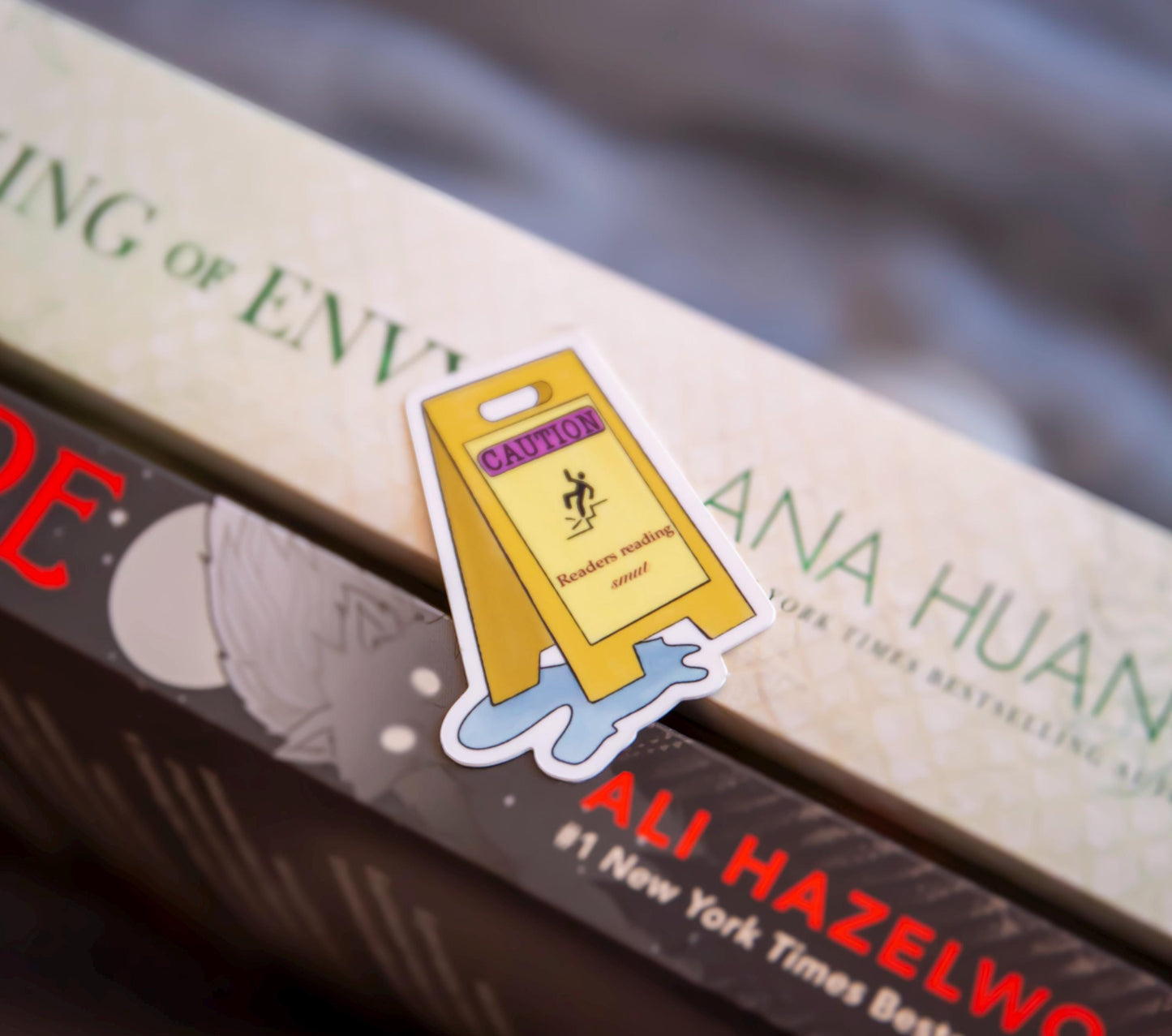 "Caution wet floor" sign sticker