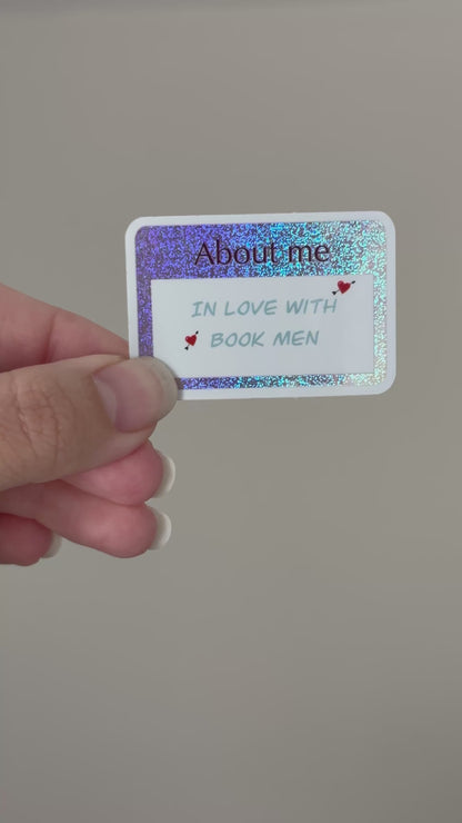 In love with book men name tag
